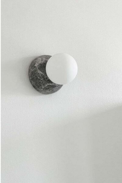 Globen Lighting Απλίκα Torrano, γκρι, Ø 13 cm, IP44, ρυθμιζόμενος, Γκρι, Σαλόνι / τραπεζαρία, Γυαλί, σχεδιασμός, Σφαίρα