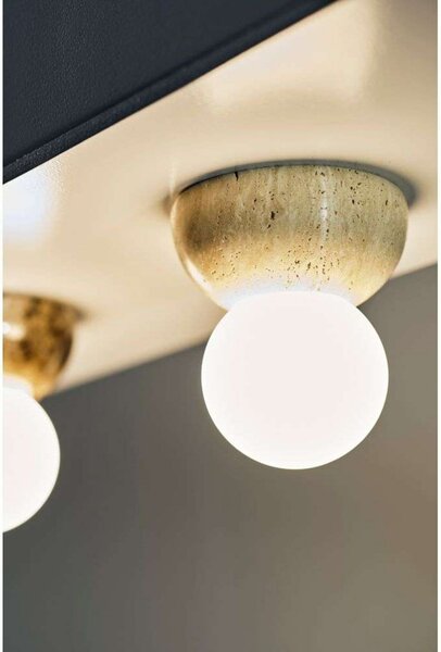Globen Lighting Απλίκα Torrano, μπεζ, Ø 13 cm IP44, ρυθμιζόμενος, Μπεζ, Σαλόνι / τραπεζαρία, Πέτρα, σχεδιασμός, Σφαίρα