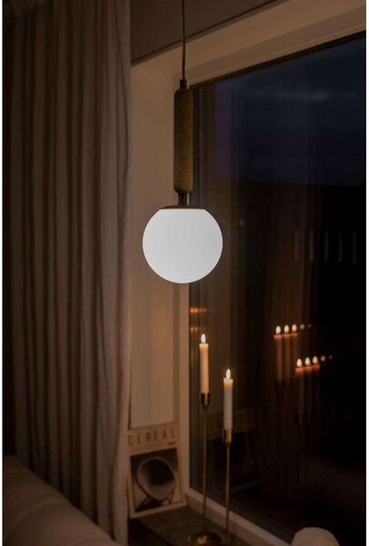 Globen Lighting Κρεμαστό φωτιστικό Torrano Ø 15 cm Τραβερτίνη, ρυθμιζόμενος, Μπεζ, Σαλόνι / τραπεζαρία, Γυαλί, σχεδιασμός, Σφαίρα