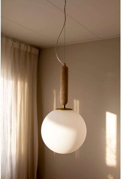 Globen Lighting Κρεμαστό φωτιστικό Torrano Ø 30 cm Τραβερτίνη, ρυθμιζόμενος, Μπεζ, Σαλόνι / τραπεζαρία, Γυαλί, σχεδιασμός, Σφαίρα