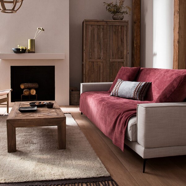 Ριχτάρι Πολυθρόνας Βελουτέ (180x180) Gofis Home Nimbus Pomegranate 447/02