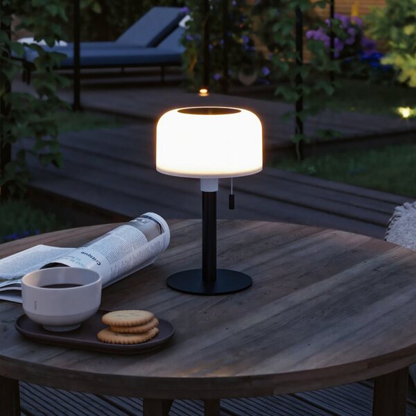Paulmann LED ηλιακή επιτραπέζια λάμπα Bartja, μαύρη, IP44 dim, ρυθμιζόμενος, Μαύρο, Σαλόνι / τραπεζαρία, Πλαστικό, σύγχρονο, Ηλιακά φώτα