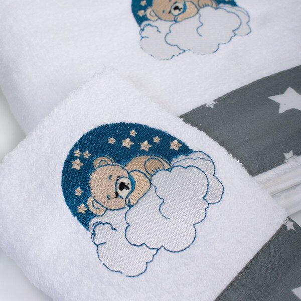 Παιδικές Πετσέτες (Σετ 2τμχ) Dimcol Cloudy Bear 176 White-Grey