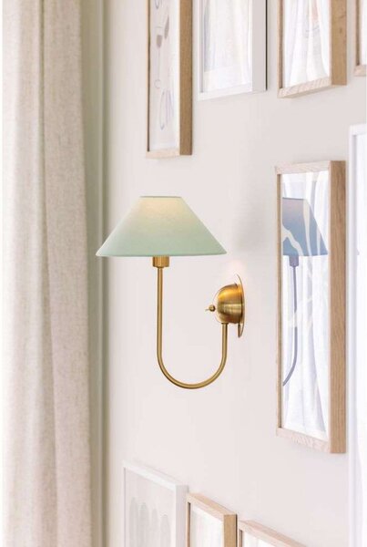 Globen Lighting Φωτιστικό τοίχου IRIS, πράσινο, ύψος 32 cm, Πράσινο, Σαλόνι / τραπεζαρία, Ύφασμα / Κλωστοϋφαντουργία, Vintage, Πρίζα τοίχου