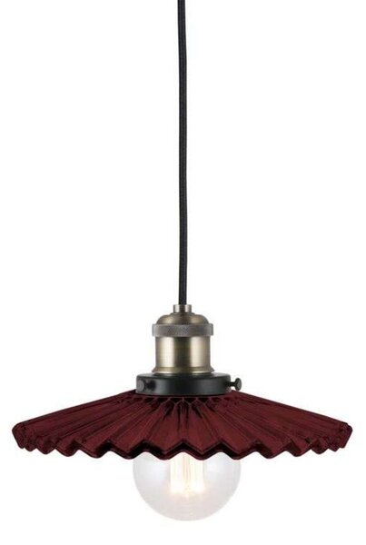 Globen Lighting Κρεμαστό φωτιστικό COBBLER, σκούρο κόκκινο, Ø 25 cm, ρυθμιζόμενος, Κόκκινο, Σαλόνι / τραπεζαρία, Γυαλί, Vintage