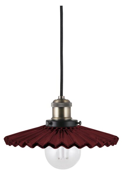 Globen Lighting Κρεμαστό φωτιστικό COBBLER, σκούρο κόκκινο, Ø 25 cm, ρυθμιζόμενος, Κόκκινο, Σαλόνι / τραπεζαρία, Γυαλί, Vintage
