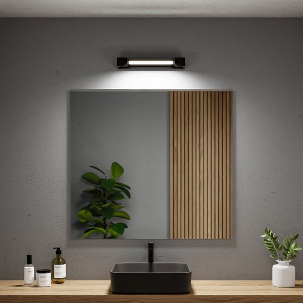 Paulmann LED απλίκι τοίχου Lucille, μαύρο, 40 cm IP44 dim, ρυθμιζόμενος, Μαύρο, Μπάνιο, Μέταλλο, σύγχρονο