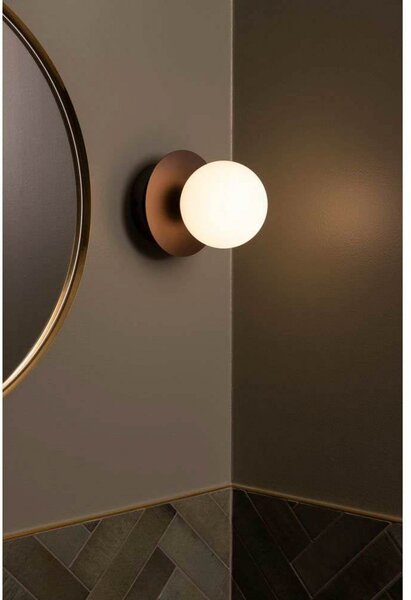 Globen Lighting Φωτιστικό τοίχου ART DECO, μπρονζέ/λευκό Ø 16 cm IP44, ρυθμιζόμενος, Μπρούτζινο / Αντικέ ορείχαλκου, Σαλόνι / τραπεζαρία, Μέταλλο, σχεδιασμός, Σφαίρα