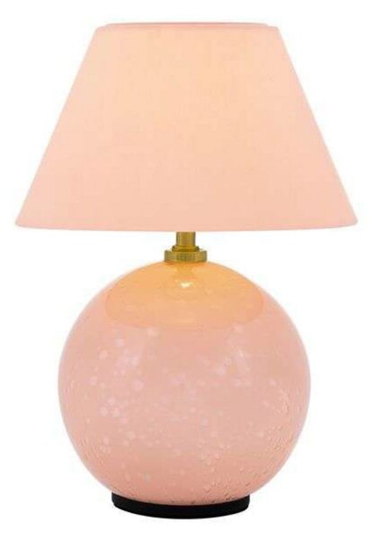Globen Lighting Φωτιστικό τραπεζιού με μπαταρία IRIS, ροζ, ύψος 23 cm, ρυθμιζόμενος, Ροζ / Ροζέ, Σαλόνι / τραπεζαρία, Γυαλί, Vintage