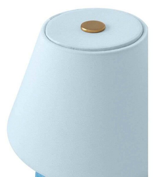 Globen Lighting Φωτιστικό τραπεζιού με μπαταρία IRIS, μπλε, ύψος 23 cm, ρυθμιζόμενος, Μπλε, Σαλόνι / τραπεζαρία, Γυαλί, Vintage
