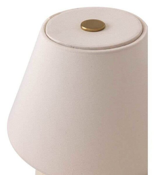 Globen Lighting Φωτιστικό τραπεζιού με μπαταρία IRIS, κρεμ, ύψος 23 cm, ρυθμιζόμενος, Μπεζ, Σαλόνι / τραπεζαρία, Γυαλί, Vintage