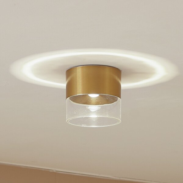 Lindby LED φωτιστικό οροφής Dalila, χρυσό, Ø 10 cm, αλουμίνιο, Χρυσό / Ορείχαλκου, Σαλόνι / τραπεζαρία, Αλουμίνιο, σύγχρονο