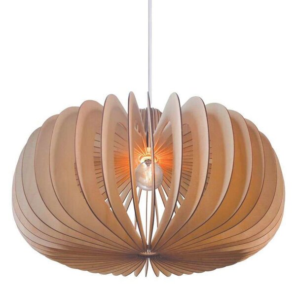 Nordlux Κρεμαστό φωτιστικό Hazo, Ø 65 cm, φυσικό χρώμα, ξύλο, ρυθμιζόμενος, Ξύλου, Σαλόνι / τραπεζαρία, Ξύλο, Σκανδιναβικό