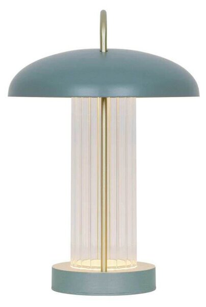 Nordlux LED-Akku-Tischleuchte Mirano, ύψος 29 cm, σκόνη πράσινο, μέταλλο, ρυθμιζόμενος, Πράσινο, Σαλόνι / τραπεζαρία, Μέταλλο, Σκανδιναβικό, Φανάρι