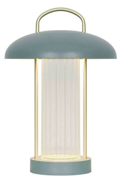 Nordlux LED-Akku-Tischleuchte Mirano, ύψος 29 cm, σκόνη πράσινο, μέταλλο, ρυθμιζόμενος, Πράσινο, Σαλόνι / τραπεζαρία, Μέταλλο, Σκανδιναβικό, Φανάρι