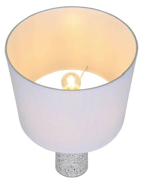 Nordlux Λάμπα τραπεζιού Antiga, λευκή, ύψος 50 cm, ύφασμα/πέτρα, Λευκό, Σαλόνι / τραπεζαρία, Ύφασμα / Κλωστοϋφαντουργία, Σκανδιναβικό