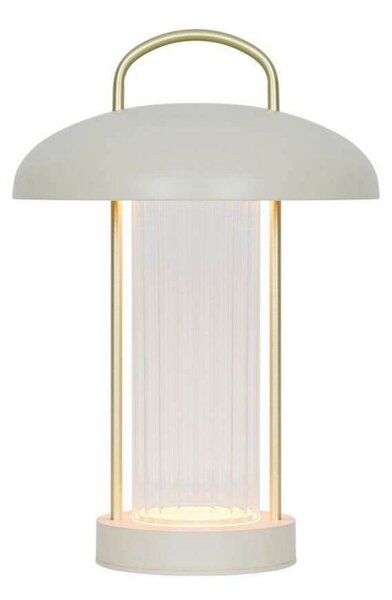 Nordlux LED-Akku-Tischleuchte Mirano, μπεζ, ύψος 29 cm μέταλλο, ρυθμιζόμενος, Μπεζ, Σαλόνι / τραπεζαρία, Μέταλλο, Σκανδιναβικό, Φανάρι