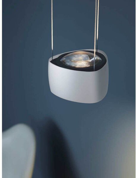 LOOM DESIGN LED κρεμαστό φωτιστικό Air, λευκό, αλουμίνιο, 13 cm, ρυθμιζόμενος, Λευκό, Σαλόνι / τραπεζαρία, Αλουμίνιο, σύγχρονο