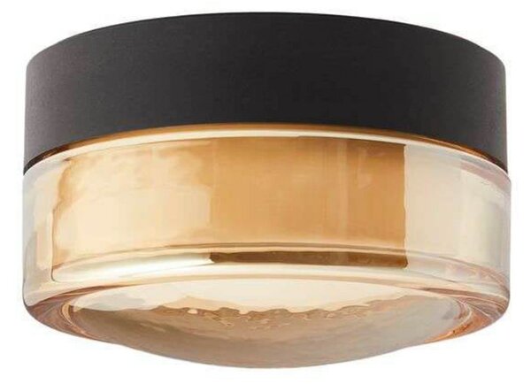 LOOM DESIGN Φωτιστικό οροφής LED Otto Convex, κεχριμπάρι, IP65, ρυθμιζόμενος, Πορτοκαλί, Μπάνιο, Γυαλί, σύγχρονο