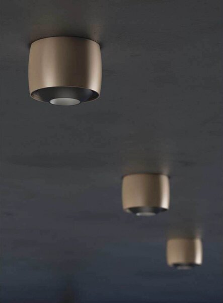 LOOM DESIGN LED φωτιστικό οροφής Air, γκρι, αλουμίνιο, Ø 10 cm, ρυθμιζόμενος, Μπεζ, Σαλόνι / τραπεζαρία, Αλουμίνιο, σύγχρονο