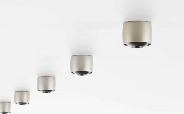 LOOM DESIGN LED φωτιστικό οροφής Air, γκρι, αλουμίνιο, Ø 10 cm, ρυθμιζόμενος, Μπεζ, Σαλόνι / τραπεζαρία, Αλουμίνιο, σύγχρονο