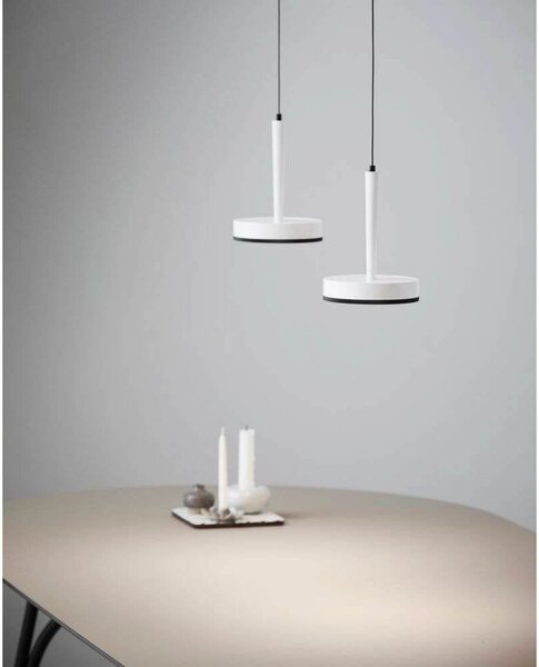 LOOM DESIGN LED κρεμαστό φωτιστικό Nyx P1, λευκό, αλουμίνιο, ρυθμιζόμενος, Λευκό, Σαλόνι / τραπεζαρία, Αλουμίνιο, σύγχρονο