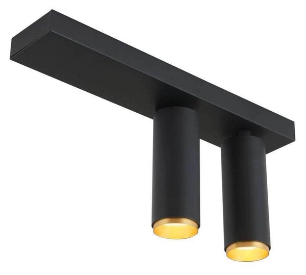 LOOM DESIGN LED-Deckenstrahler X-Beam, 2-flg., μαύρο, ρυθμιζόμενος, Μαύρο, Σαλόνι / τραπεζαρία, Αλουμίνιο, σύγχρονο