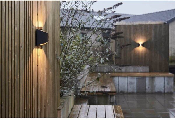 LOOM DESIGN LED-Εξωτερικό φωτιστικό τοίχου X, μαύρο, IP65, αλουμίνιο, ρυθμιζόμενος, Μαύρο, Αλουμίνιο, σύγχρονο
