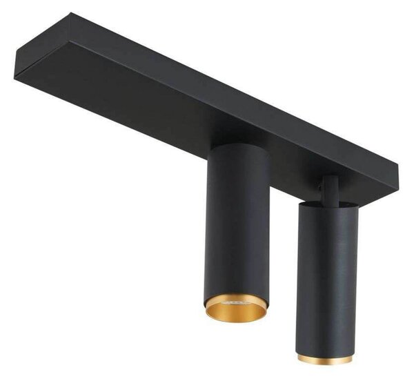 LOOM DESIGN LED-Deckenstrahler X-Beam, 2-flg., μαύρο, ρυθμιζόμενος, Μαύρο, Σαλόνι / τραπεζαρία, Αλουμίνιο, σύγχρονο