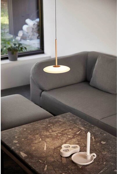 LOOM DESIGN LED κρεμαστό φωτιστικό Solene, πορτοκαλί, γυαλί, Ø 20 cm, ρυθμιζόμενος, Πορτοκαλί, Σαλόνι / τραπεζαρία, Γυαλί, σύγχρονο
