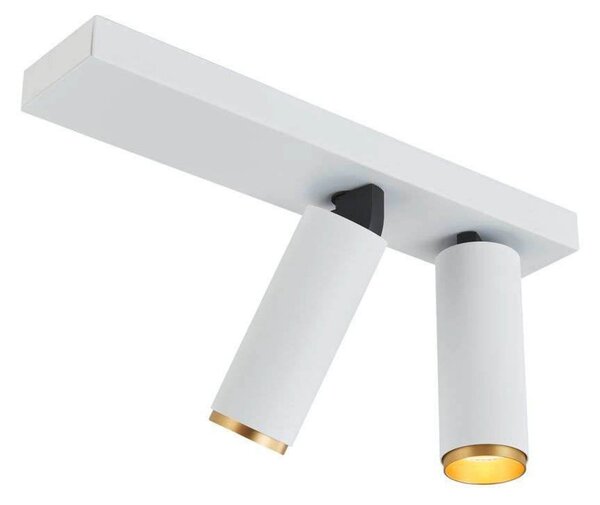 LOOM DESIGN LED-Deckenstrahler X-Beam, 2-flg., λευκό, ρυθμιζόμενος, Λευκό, Σαλόνι / τραπεζαρία, Αλουμίνιο, σύγχρονο