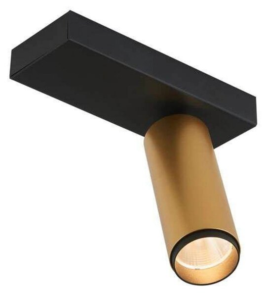 LOOM DESIGN Φωτιστικό οροφής LED X-Beam, 1 φως, μαύρο/χρυσό, ρυθμιζόμενος, Χρυσό / Ορείχαλκου, Σαλόνι / τραπεζαρία, Αλουμίνιο, σύγχρονο