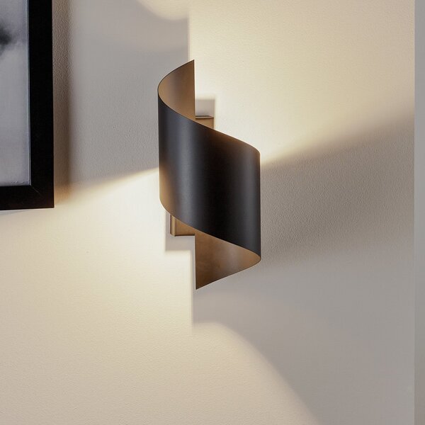 EMIBIG LIGHTING Φωτιστικό τοίχου Spiner μαύρο, ύψος 30 cm, ατσάλι, ρυθμιζόμενος, Μαύρο, Σαλόνι / τραπεζαρία, Μέταλλο, σύγχρονο