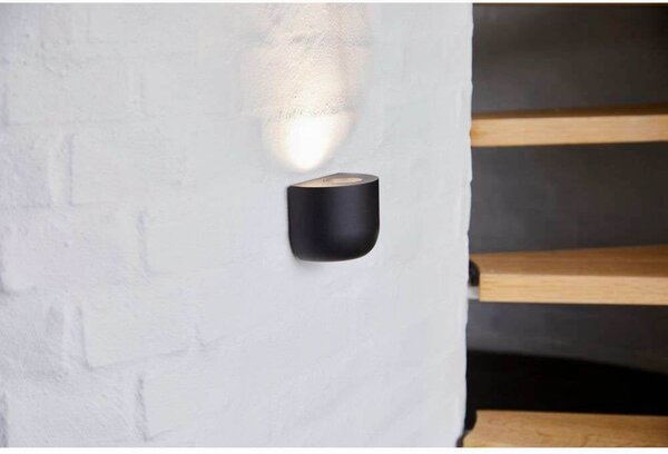 LOOM DESIGN LED-Απλίκα Nyx, μαύρο, ρυθμιζόμενος, Μαύρο, Σαλόνι / τραπεζαρία, Αλουμίνιο, σύγχρονο