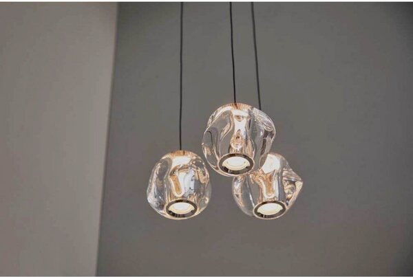 LOOM DESIGN LED κρεμαστό φωτιστικό Ice Ball 3, διαφανές, ακρυλικό, ρυθμιζόμενος, Διαφανές, Σαλόνι / τραπεζαρία, Πλαστικό, σύγχρονο