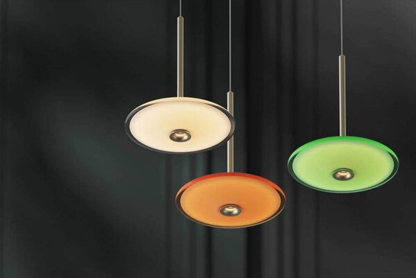 LOOM DESIGN LED κρεμαστό φωτιστικό Solene, πράσινο, γυαλί, Ø 20 cm, ρυθμιζόμενος, Πράσινο, Σαλόνι / τραπεζαρία, Γυαλί, σύγχρονο