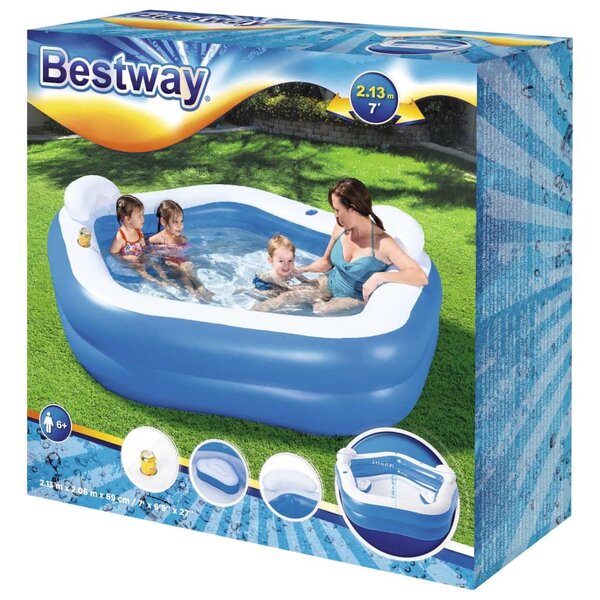 Bestway Πισίνα Family Fun Lounge 213 x 206 x 69 εκ. - Μπλε