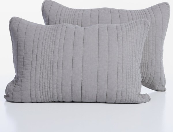 Ζεύγος Μαξιλαροθήκες Καπιτονέ (52x72) Nef-Nef Homeware Elements Ecstatic Grey