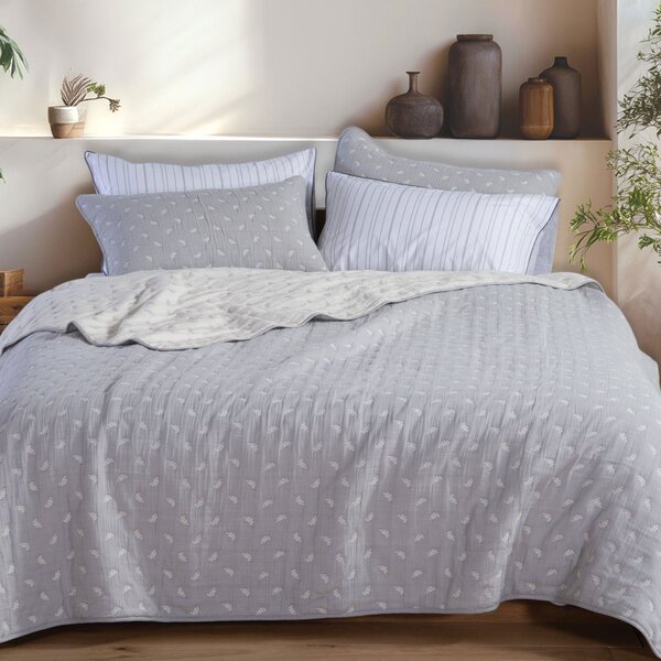 Κουβερλί Υπέρδιπλο (230x240) 2 Όψεων Nef-Nef Homeware Surreal Grey