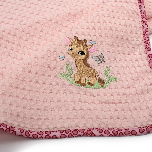 Κουβέρτα Πικέ Αγκαλιάς (80x110) Dimcol Giraffe 171 Pink