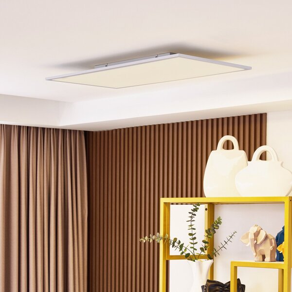 Lindby LED πάνελ Lamin, λευκό, 80 cm, CCT, dimmable, τηλεχειριστήριο, ρυθμιζόμενος, Λευκό, Σαλόνι / τραπεζαρία, Μέταλλο, σύγχρονο