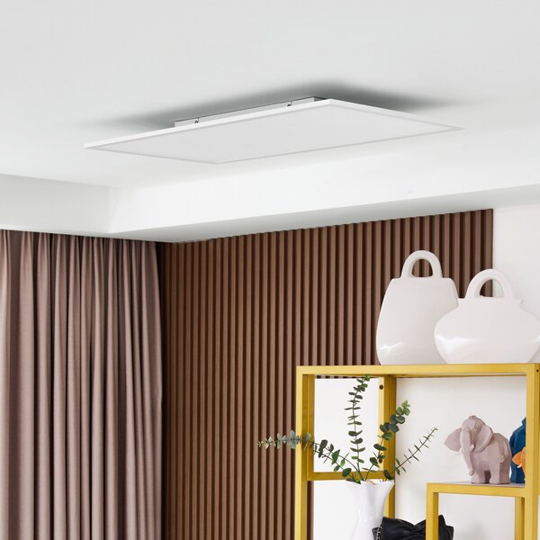 Lindby LED πάνελ Lamin, λευκό, 80 cm, CCT, dimmable, τηλεχειριστήριο, ρυθμιζόμενος, Λευκό, Σαλόνι / τραπεζαρία, Μέταλλο, σύγχρονο