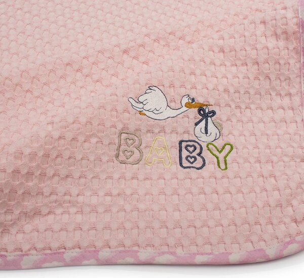 Κουβέρτα Πικέ Αγκαλιάς (80x110) Dimcol Stork 192 Pink