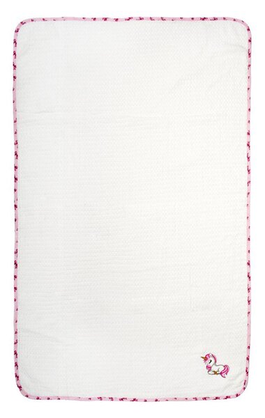 Κουβέρτα Πικέ Αγκαλιάς (80x110) Dimcol Unicorn 188 White-Pink