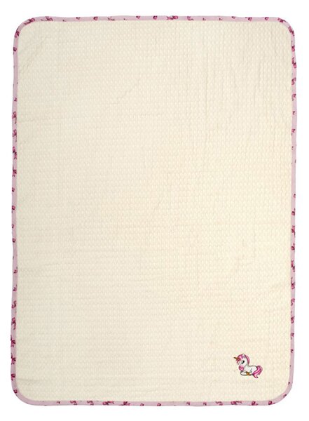 Κουβέρτα Πικέ Αγκαλιάς (80x110) Dimcol Unicorn 189 Ecru-Pink