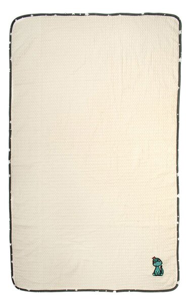 Κουβέρτα Πικέ Κούνιας (100x160) Dimcol Dinosaur 181 Ecru-Grey