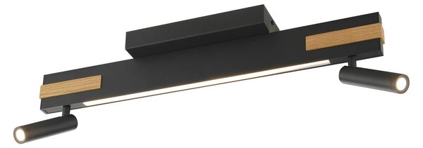 Brilliant LED φωτιστικό οροφής Streamline, μήκος 60 cm, μαύρο, 2-φωτεινές., ρυθμιζόμενος, Μαύρο, Σαλόνι / τραπεζαρία, Μέταλλο, σύγχρονο