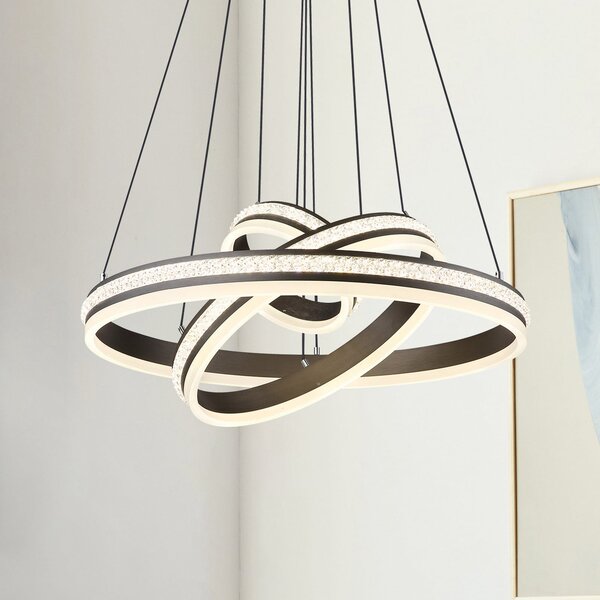 Globo LED κρεμαστή λάμπα Grouni, Ø 60 cm, τιτανίου, CCT, μέταλλο, ρυθμιζόμενος, Γκρι, Σαλόνι / τραπεζαρία, Μέταλλο, σύγχρονο