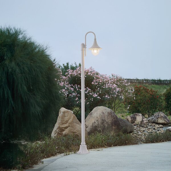 Lindby Φωτιστικό εξωτερικού χώρου Daphne, 220 cm, λευκό, μέταλλο, E27, ρυθμιζόμενος, Λευκό, Αλουμίνιο, Αντίκα