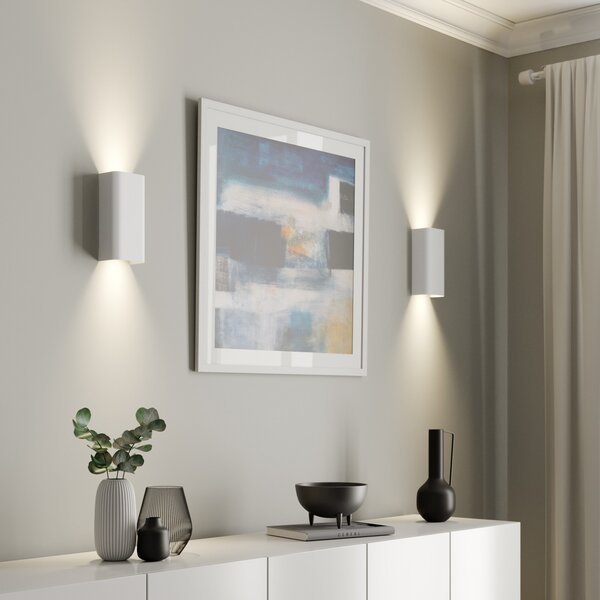 Nowodvorski Lighting Φωτιστικό τοίχου Bergen up & down, λευκό, ρυθμιζόμενος, Λευκό, Σαλόνι / τραπεζαρία, Μέταλλο, σύγχρονο